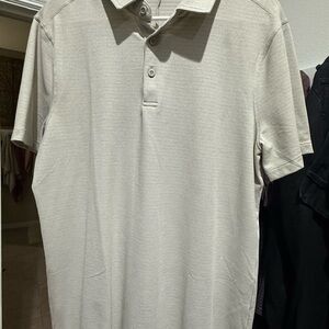 Lululemon Athletica Cream Evolution Pique Polo M